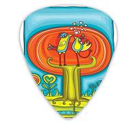 Guitar Picks Picks 12 Pack with Thin Box,Abstract Birds Perching On An Autumn Tree Cartoon Flora And Fauna,Special Guitar Plectrums Gift Set for Guitarist
