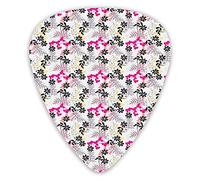Guitar Picks Picks 12 Pack with Thin Box,Abstract Foliage Composition Elements Blossoming Spring Nature Nostalgic Design,Special Guitar Plectrums Gift Set for Guitarist