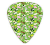 Guitar Picks Picks 12 Pack with Thin Box,Adorable Creatures Barnyard Themed Pattern With Sheep Cows Chicken Ducks,Special Guitar Plectrums Gift Set for Guitarist