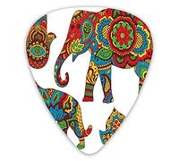 Guitar Picks Picks 12 Pack with Thin Box,African Savannah Animals Paisley And Hamsa Hand Pattern With Orient Ornate Malaysian,Special Guitar Plectrums Gift Set for Guitarist
