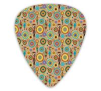 Guitar Picks Picks 12 Pack with Thin Box,African Woman Silhouettes With Colorful Dresses And Flower Blossom Pattern Orient,Special Guitar Plectrums Gift Set for Guitarist