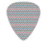 Guitar Picks Picks 12 Pack with Thin Box,Ancient Cultures Theme Mexican Aztec Motifs With Geometrical Native American Design,Special Guitar Plectrums Gift Set for Guitarist