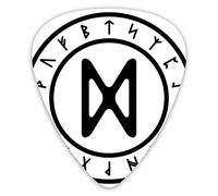 Guitar Picks Picks 12 Pack with Thin Box,Ancient Nordic Runic Letter In A Ring Frame With The Symbol Of Dagaz Awakening,Special Guitar Plectrums Gift Set for Guitarist