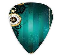 Guitar Picks Picks 12 Pack with Thin Box,Antique Items Watches Keys And Chains With Steampunk Influences Illustration,Special Guitar Plectrums Gift Set for Guitarist