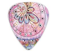 Guitar Picks Picks 12 Pack with Thin Box,Arabesque Traditional Ethnic Floral Pattern Colored With Watercolor Effects Art,Special Guitar Plectrums Gift Set for Guitarist
