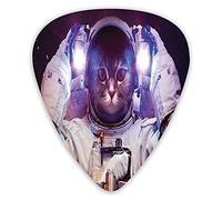 Guitar Picks Picks 12 Pack with Thin Box,Astronaut Cat In Suit Outer Space Nebula Galaxy Cosmos Fire Image,Special Guitar Plectrums Gift Set for Guitarist