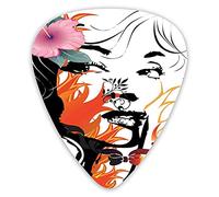 Guitar Picks Picks 12 Pack with Thin Box,Attractive Women With Pink Flower In Her Hair Near A Skull Design,Special Guitar Plectrums Gift Set for Guitarist