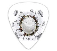 Guitar Picks Picks 12 Pack with Thin Box,Ball Crushing The Wall Power Illustration Grunge Design Team Sports,Special Guitar Plectrums Gift Set for Guitarist