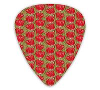 Guitar Picks Picks 12 Pack with Thin Box,Botanical Arrangement Flourishing Nature Scene Passion And Love Flower Design,Special Guitar Plectrums Gift Set for Guitarist