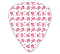 Guitar Picks Picks 12 Pack with Thin Box,Cartoon Style Birds And Valentines Hearts Pattern Nature Love Theme Tweeting Animal,Special Guitar Plectrums Gift Set for Guitarist