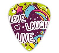 Guitar Picks Picks 12 Pack with Thin Box,Cartoon Style Line Art Figures Stars Cubes Circles And Hearts Cheerful,Special Guitar Plectrums Gift Set for Guitarist