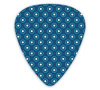 Guitar Picks Picks 12 Pack with Thin Box,Circles With White Polka Dots Ancestral Folk Evil Eye Style Tile,Special Guitar Plectrums Gift Set for Guitarist