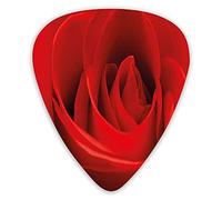 Guitar Picks Picks 12 Pack with Thin Box,Close Up Of A Red Rose Bloom Fresh Natural Beauty Love Valentines Day Couples Theme,Special Guitar Plectrums Gift Set for Guitarist