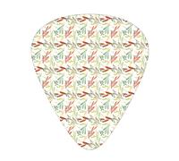 Guitar Picks Picks 12 Pack with Thin Box,Colorful Abstract Flower Branches with Pastel Leaves Autumn Nature Inspiration,Special Guitar Plectrums Gift Set for Guitarist
