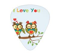 Guitar Picks Picks 12 Pack with Thin Box,Colorful Abstract Owls on a Branch with a Quote Expressing Affection and Adoration,Special Guitar Plectrums Gift Set for Guitarist