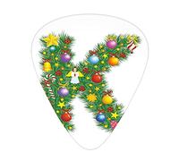 Guitar Picks Picks 12 Pack with Thin Box,Colorful Festive Christmas Pine Tree Letter with Bauble Candy and Angel Figures,Special Guitar Plectrums Gift Set for Guitarist