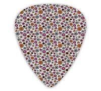 Guitar Picks Picks 12 Pack with Thin Box,Colorful Romantic Shapes With Ethnic Designs Mandala Circles Oriental Inspirations,Special Guitar Plectrums Gift Set for Guitarist