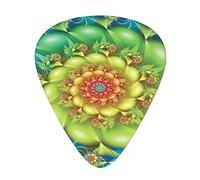 Guitar Picks Picks 12 Pack with Thin Box,Colorful Spiral Fractal Twirling Flowers in Vivid Colors Image Vortex,Special Guitar Plectrums Gift Set for Guitarist