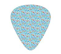 Guitar Picks Picks 12 Pack with Thin Box,Colorful Surprise Present Boxes Socks Mittens and Christmas Balls Pattern on Blue,Special Guitar Plectrums Gift Set for Guitarist