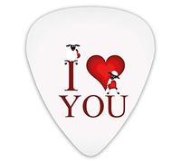 Guitar Picks Picks 12 Pack with Thin Box,Comic Style Illustration Valentines Heart Shape With Text And A Pair Of Sheep,Special Guitar Plectrums Gift Set for Guitarist