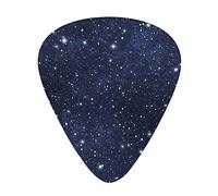 Guitar Picks Picks 12 Pack with Thin Box,Composition with Dots Night Sky Theme Abstract Style Arrangement Cosmos Concept,Special Guitar Plectrums Gift Set for Guitarist,Dark Blue White