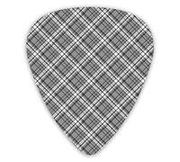 Guitar Picks Picks 12 Pack with Thin Box,Continuing Tartan Pattern Geometrical In Symmetry,Special Guitar Plectrums Gift Set for Guitarist
