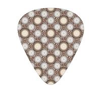 Guitar Picks Picks 12 Pack with Thin Box,Contrasting Pattern of Flowers with Large Petals,Special Guitar Plectrums Gift Set for Guitarist,Dark Brown Tan Eggshell White