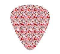 Guitar Picks Picks 12 Pack with Thin Box,Crazy Love Theme Valentines Hearts and Kisses Envelopes Letters Girls Cartoon Pattern,Special Guitar Plectrums Gift Set for Guitarist,Red and Pink