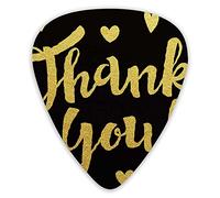 Guitar Picks Picks 12 Pack with Thin Box,Cursive Lettering With Sweet Hearts On Dark Background,Special Guitar Plectrums Gift Set for Guitarist