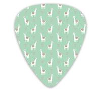 Guitar Picks Picks 12 Pack with Thin Box,Cute Llama With Candy Cane Hearts Fun Pattern On Mint Green Background,Special Guitar Plectrums Gift Set for Guitarist