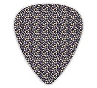 Guitar Picks Picks 12 Pack with Thin Box,Cutout Stylized Pattern Of Sweet Flowers With Polka Dots Nursery Themed Spring,Special Guitar Plectrums Gift Set for Guitarist