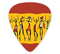 Guitar Picks Picks 12 Pack with Thin Box,Dancing Figures Abstract Tribal Ancient Wall Paint Indigenous Culture,Special Guitar Plectrums Gift Set for Guitarist