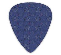 Guitar Picks Picks 12 Pack with Thin Box,Denim Style Pattern With Hearts And Geometric Motifs On Stripes Background,Special Guitar Plectrums Gift Set for Guitarist