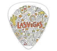 Guitar Picks Picks 12 Pack with Thin Box,Doodle Composition With Casino Elements Trees And Buildings Simplistic Design,Special Guitar Plectrums Gift Set for Guitarist