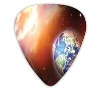 Guitar Picks Picks 12 Pack with Thin Box,Dust Cloud Nebula Stars In Solar System Scene With Planet Earth Pluto And Neptune,Special Guitar Plectrums Gift Set for Guitarist