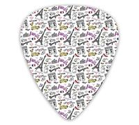 Guitar Picks Picks 12 Pack with Thin Box,Elements City Of Paris Love Cheese Pie Cat And Other Things Famous Tourist Capital,Special Guitar Plectrums Gift Set for Guitarist