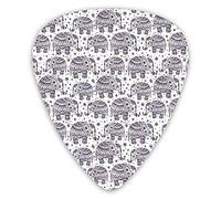 Guitar Picks Picks 12 Pack with Thin Box,Ethnic Animal Figures With Mandala Motifs Vintage Folkloric Cultural Design,Special Guitar Plectrums Gift Set for Guitarist