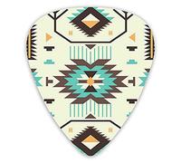 Guitar Picks Picks 12 Pack with Thin Box,Ethnic Pattern Design From Ancient Aztec Culture With Indigenous Zigzag Motifs,Special Guitar Plectrums Gift Set for Guitarist