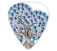 Guitar Picks Picks 12 Pack with Thin Box,Fairy Tree With Curvy Branches And Heart Shaped Flowers Growing Love Patterns,Special Guitar Plectrums Gift Set for Guitarist