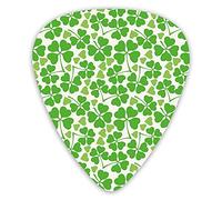 Guitar Picks Picks 12 Pack with Thin Box,Gaelic Nature Garden Decor Spring Clovers With Cute Hearts Freshness,Special Guitar Plectrums Gift Set for Guitarist