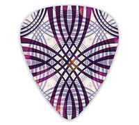 Guitar Picks Picks 12 Pack with Thin Box,Geometric Groovy Curved Trippy Lines Vintage Artful Pattern,Special Guitar Plectrums Gift Set for Guitarist