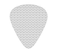 Guitar Picks Picks 12 Pack with Thin Box,Geometric Style Optical Illusion Monochrome Contemporary Design Print,Special Guitar Plectrums Gift Set for Guitarist,Charcoal Grey
