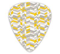 Guitar Picks Picks 12 Pack with Thin Box,Geometric Vintage 60s Home Pattern Inspired Herringbone Zig Zag Lines,Special Guitar Plectrums Gift Set for Guitarist