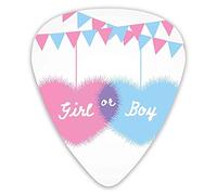 Guitar Picks Picks 12 Pack with Thin Box,Girl And Boy Hearts Flags Celebration For Newborn Family,Special Guitar Plectrums Gift Set for Guitarist
