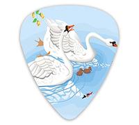 Guitar Picks Picks 12 Pack with Thin Box,Gracious Animals In River Reflections Floral Art,Special Guitar Plectrums Gift Set for Guitarist