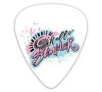 Guitar Picks Picks 12 Pack with Thin Box,Graffiti Style Font With Freehand Drawn Sun Image In Black Grungy Strokes,Special Guitar Plectrums Gift Set for Guitarist