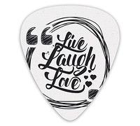 Guitar Picks Picks 12 Pack with Thin Box,Grunge Stylized Modern Lifestyle Phrase Happiness Themed Design,Special Guitar Plectrums Gift Set for Guitarist