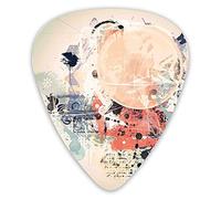 Guitar Picks Picks 12 Pack with Thin Box,Grunge Textured Mix Collage With Murky Tone Effects Artistic Watercolor Design Theme Art,Special Guitar Plectrums Gift Set for Guitarist