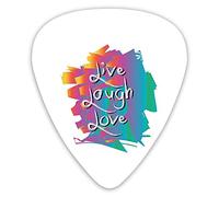 Guitar Picks Picks 12 Pack with Thin Box,Hand Drawn Colorful Typography With Modern Abstract Art Inspirations Design,Special Guitar Plectrums Gift Set for Guitarist