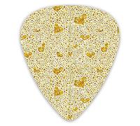 Guitar Picks Picks 12 Pack with Thin Box,Hand Drawn Dotted Pattern With Heart Shapes Abstract Artistic,Special Guitar Plectrums Gift Set for Guitarist